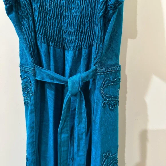 Sakkas Teal Embroidered Midi Dress - Picture 8 of 13